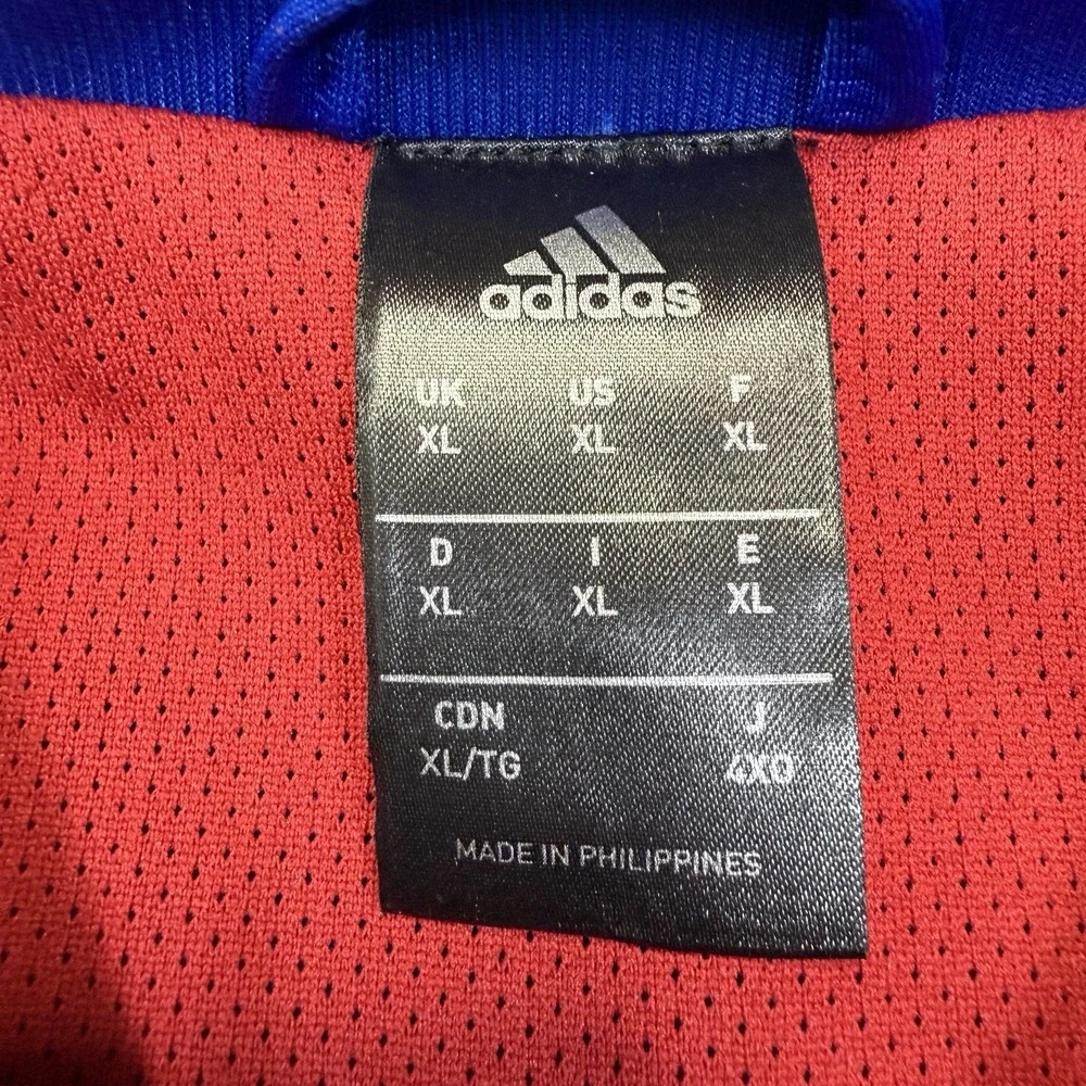 Adidas Kansas Jayhawks Jacket Men's XL Red Blue Full Zip Sideline Snap Warm Up